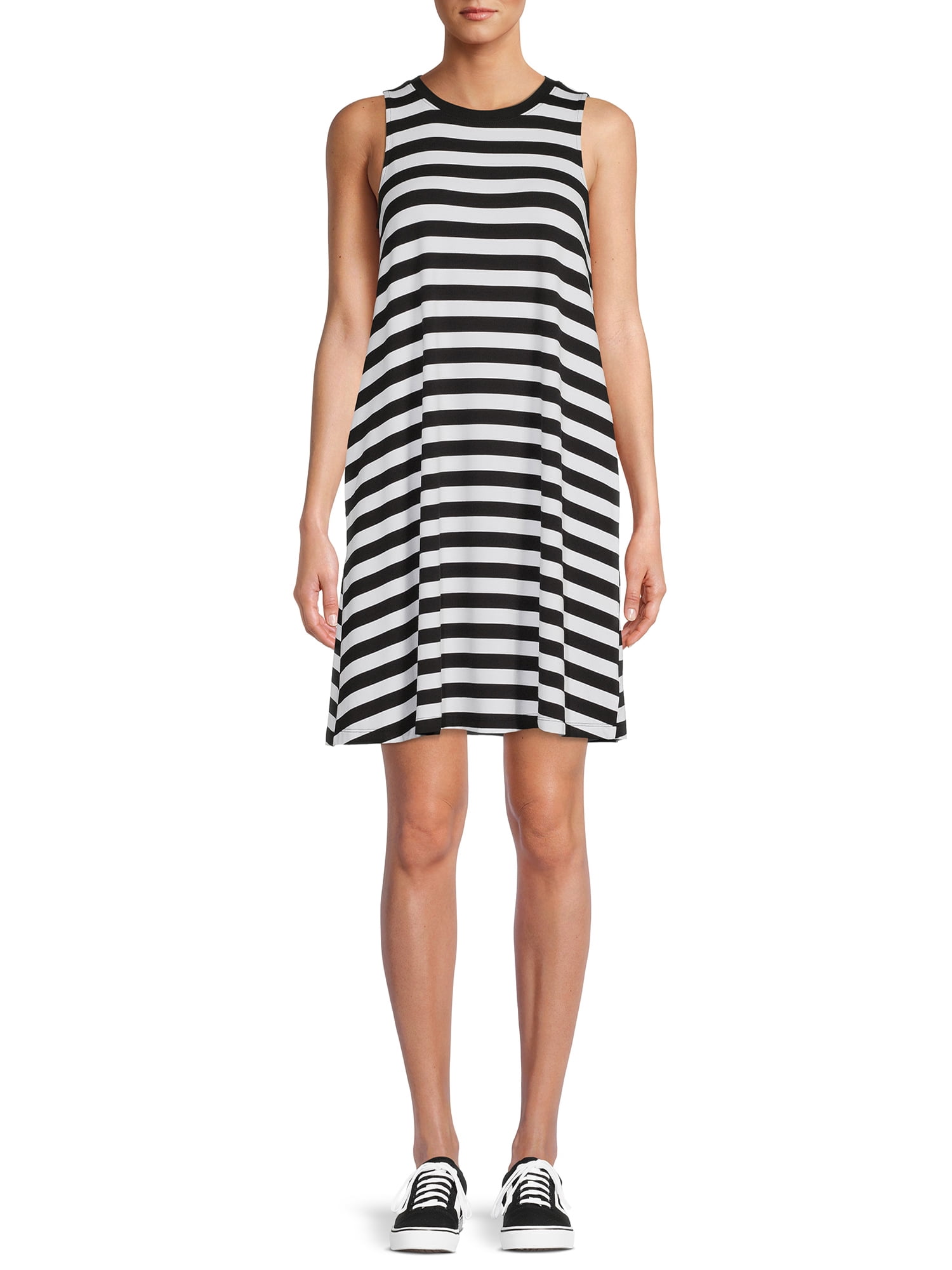 Time and Tru Women's Sleeveless Knit Swing Dress, Sizes XS-XXXL Time and Tru Women's Sleeveless Knit Swing Dress, Sizes XS-XXXL