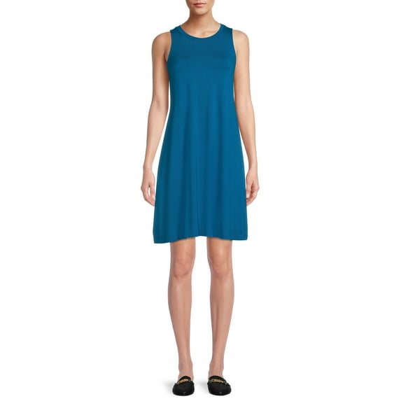 Time and Tru Women's Sleeveless Knit Swing Dress, Sizes XS-XXXL