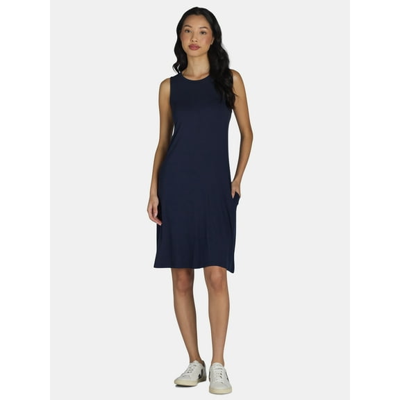Time and Tru Women's Sleeveless Knit Swing Dress, Sizes XS-XXXL