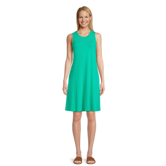 Time and Tru Women's Sleeveless Knit Swing Dress, Sizes XS-XXXL