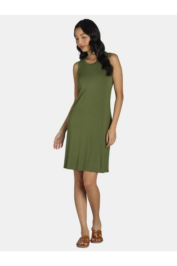 Women's Sleeveless Knit Swing Dress, Sizes XS-XXXL