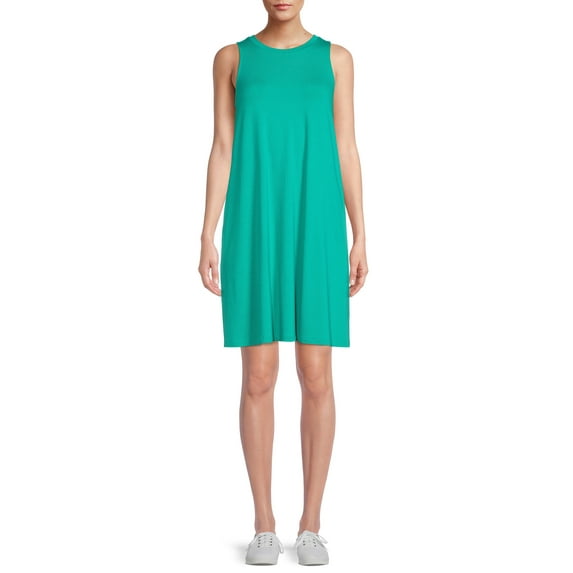 Time and Tru Women's Sleeveless Knit Swing Dress, Sizes XS-XXXL