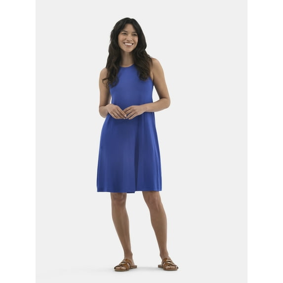 Time and Tru Women's Sleeveless Knit Swing Dress, Sizes XS-XXXL