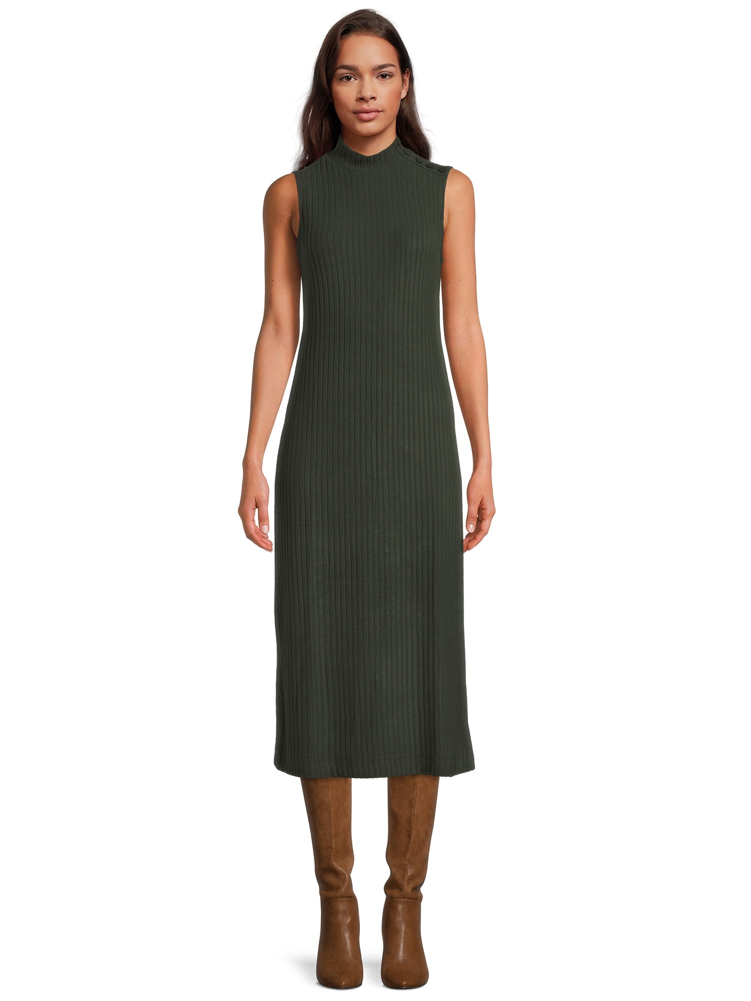 Time and Tru Women's Sleeveless Rib Knit Dress