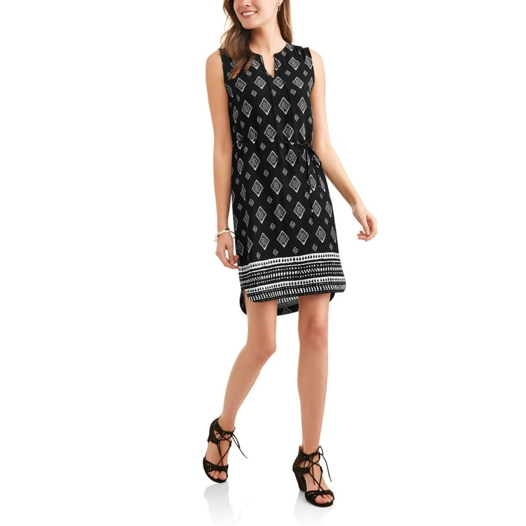 Time and Tru Women s Sleeveless Shift Dress Walmart