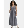 thumbnail image 1 of Time and Tru Women's Sleeveless Smocked Maxi Dress, Sizes XS-XXXL, 1 of 4