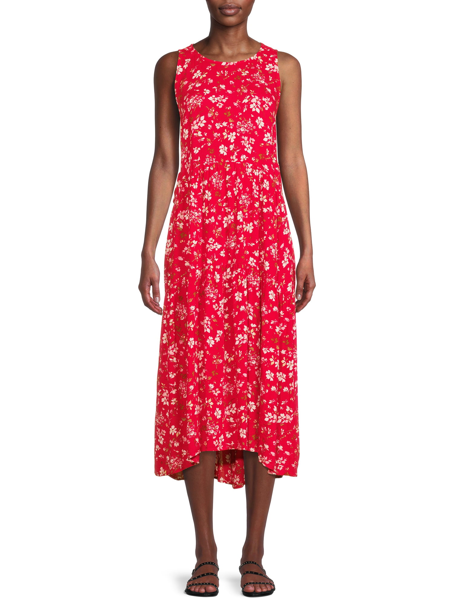 Time and Tru Women's Sleeveless Tiered Maxi Dress - Walmart.com