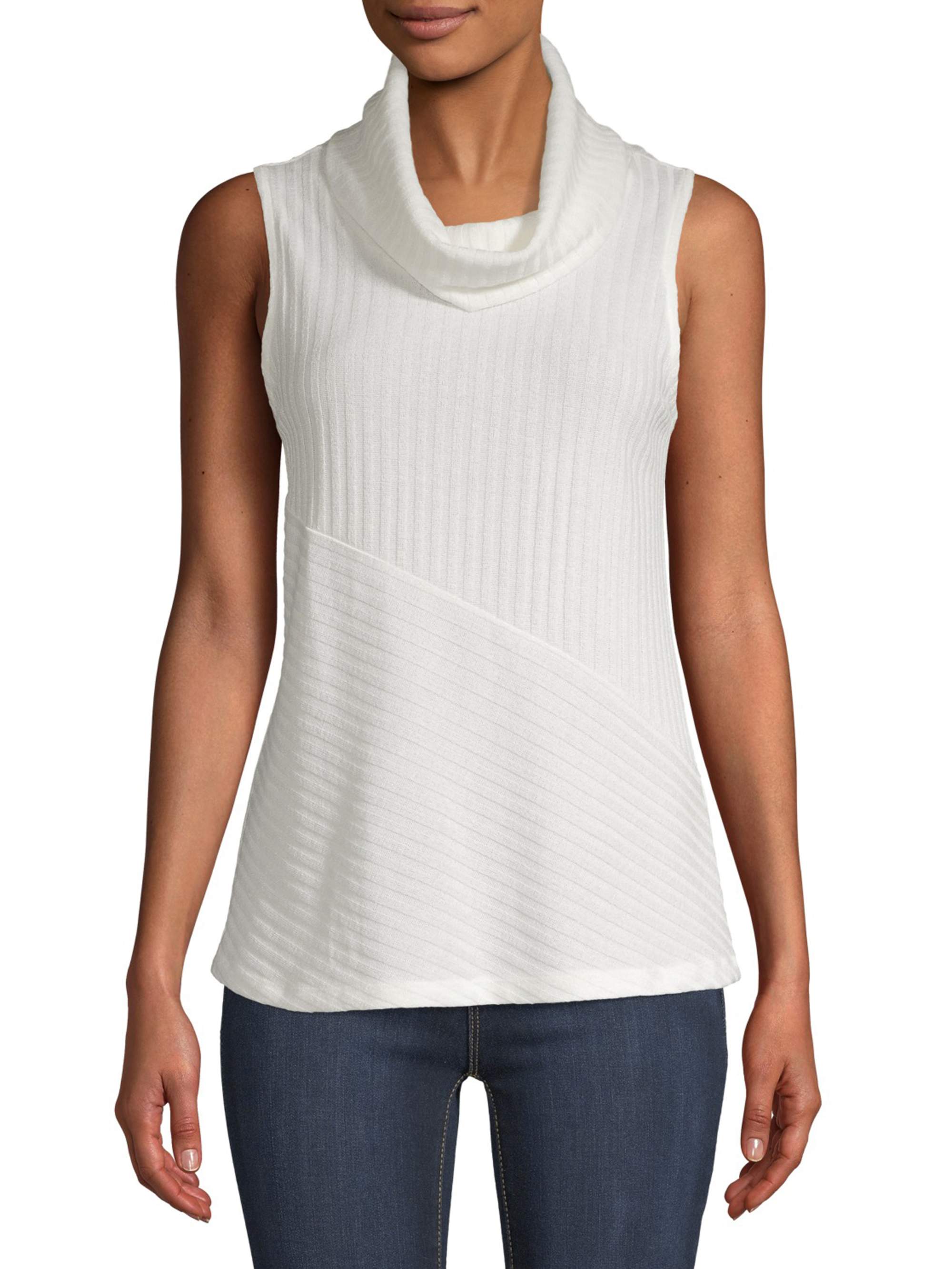 Time and Tru Women's Sleeveless Turtleneck Sweater - image 1 of 5