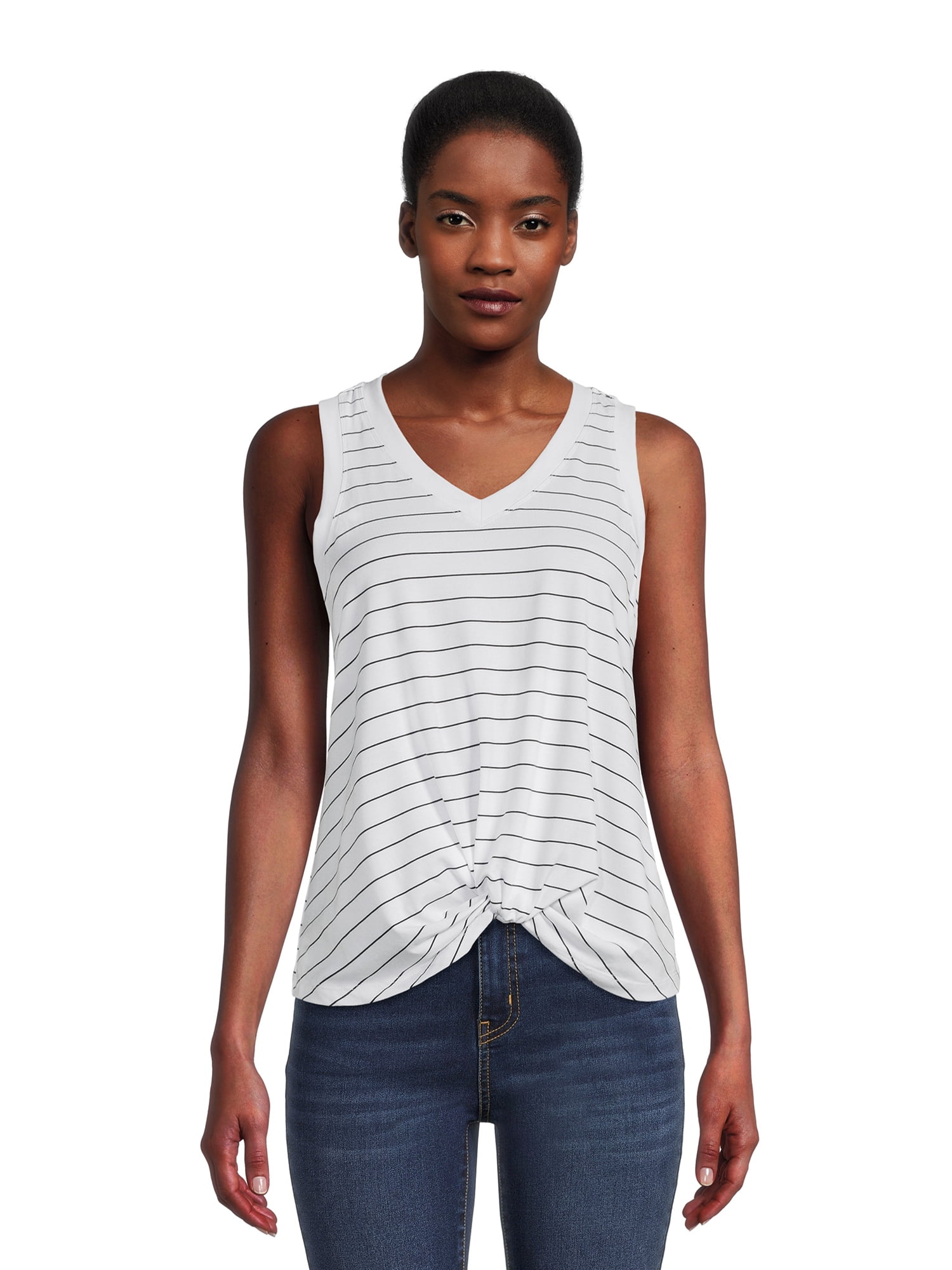 Time and Tru Women's Sleeveless Twist Tank Top
