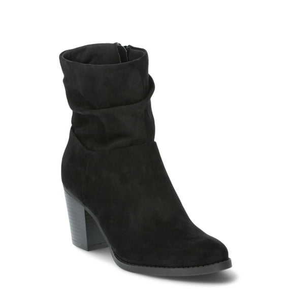 Time and Tru Women's Western Slouch Heeled Booties, Sizes 6-11