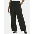 thumbnail image 1 of Time and Tru Women's Slouchy Tailored Pants, 30" Inseam, Sizes 0-18, 1 of 5