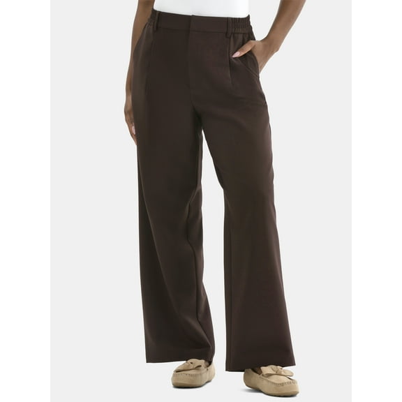 Time and Tru Women's Slouchy Tailored Pants, 30" Inseam, Sizes 0-18