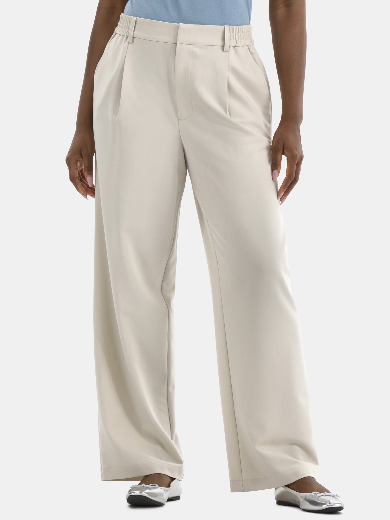 Time and Tru Women's Slouchy Tailored Pants, 30" Inseam, Sizes 0-18