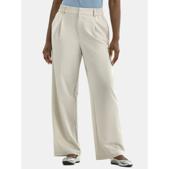 Time and Tru Women's Slouchy Tailored Pants, 30" Inseam, Sizes 0-18