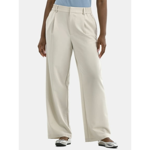 Time and Tru Women's Slouchy Tailored Pants, 30" Inseam, Sizes 0-18