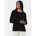 thumbnail image 1 of Time and Tru Women's Slub Cotton Jersey Crewneck Tee with Long Sleeves, Size XS-XXXL, 1 of 5
