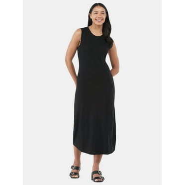 Time and Tru Women's and Women's Plus Slub Cotton Tank Midi Dress, Sizes XS-XXXL