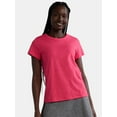 thumbnail image 1 of Time and Tru Women’s Slub Jersey Crewneck Tee with Short Sleeves, 2-Pack, Sizes XS-3XL, 1 of 5