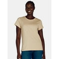thumbnail image 1 of Time and Tru Women’s Slub Jersey Crewneck Tee with Short Sleeves, Sizes XS-XXXL, 1 of 5