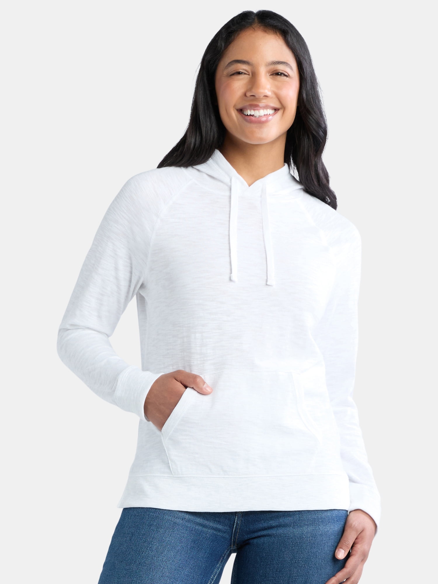 Time and Tru Women's Slub Jersey Hoodie, Sizes XS-XXXL