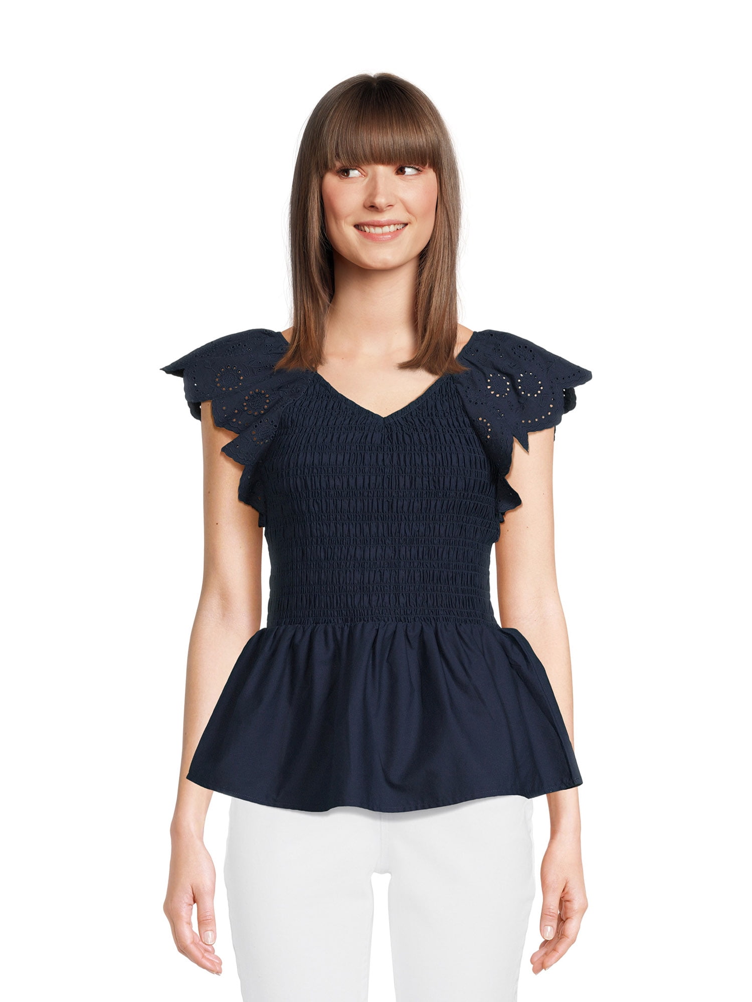 smocked bodice top