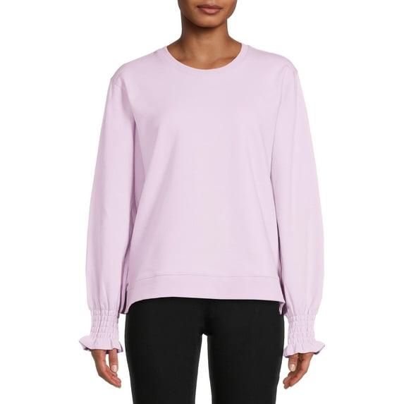 Time and Tru Women’s Smocked Cuff Sweatshirt