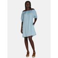 thumbnail image 1 of Time and Tru Women's Smocked Neck Off the Shoulder Dress, Sizes XS-XXXL, 1 of 4