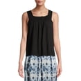 thumbnail image 1 of Time and Tru Women's Smocked Strap Tank Top, 1 of 6