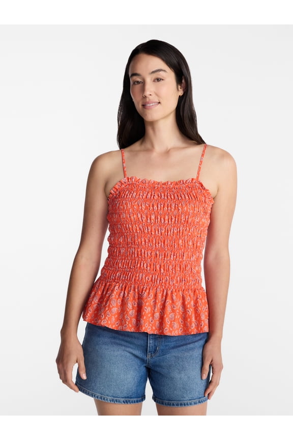 Women's Smocked Tank Top, Sizes XS-XXXL