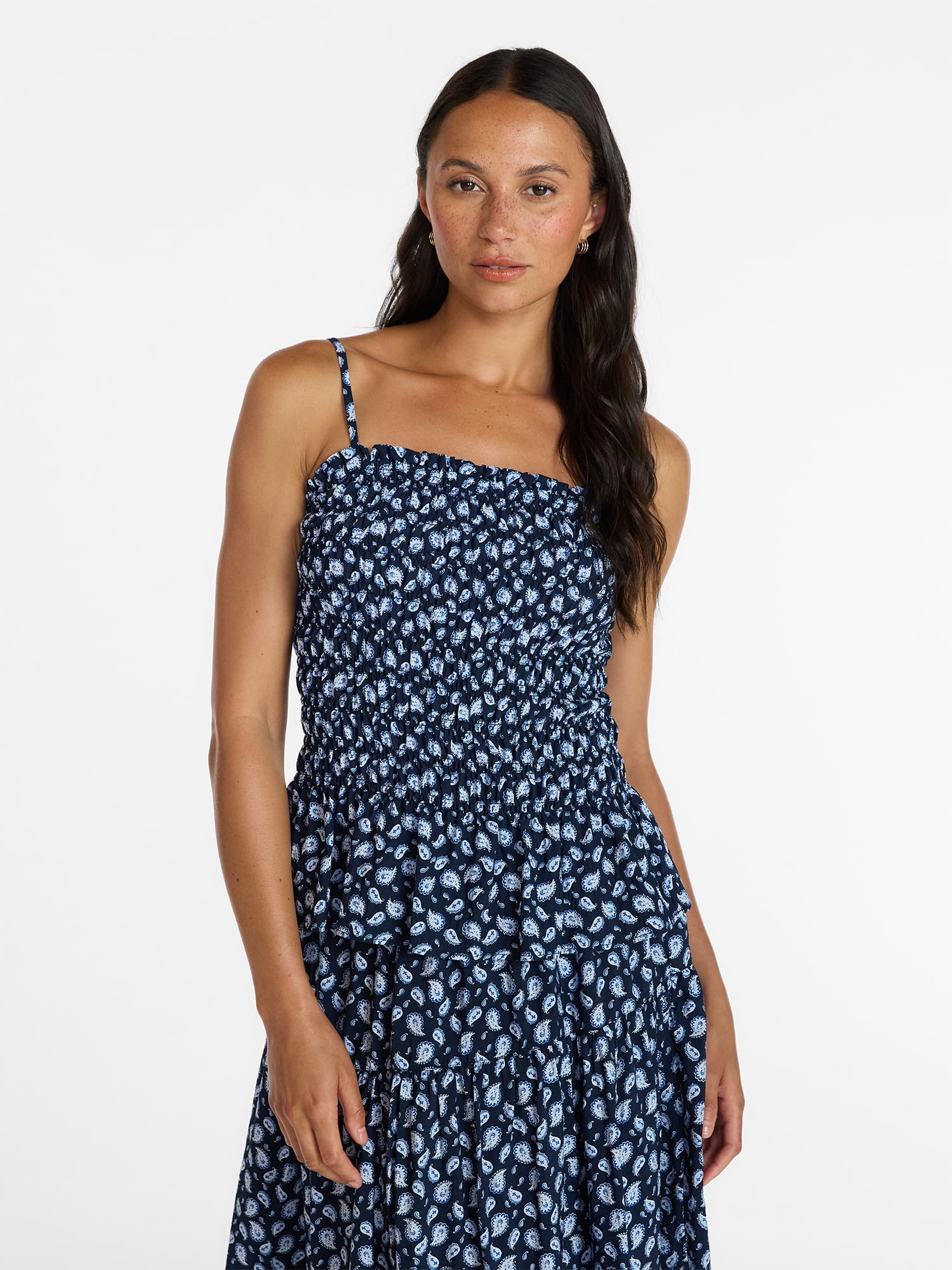 Time and Tru Women's Smocked Tank Top, Sizes XS-XXXL
