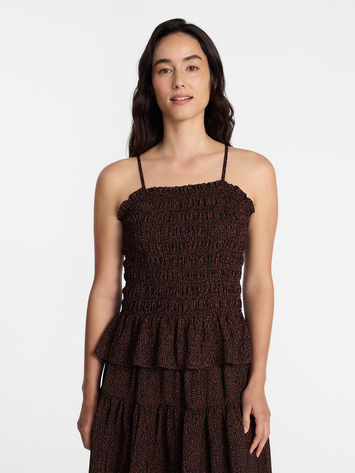Time and Tru Women's Smocked Tank Top, Sizes XS-XXXL