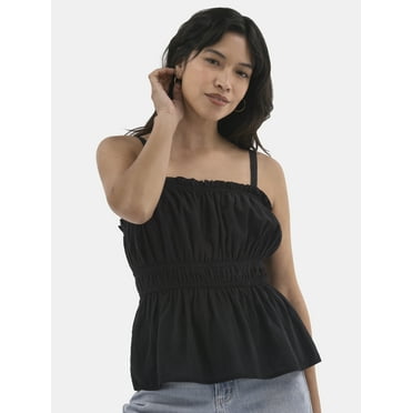 Time and Tru Women's Smocked Tank Top, Sizes XS-XXXL