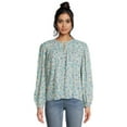thumbnail image 1 of Time and Tru Women’s Smocked Top with Long Sleeves, Sizes XS-XXXL, 1 of 7