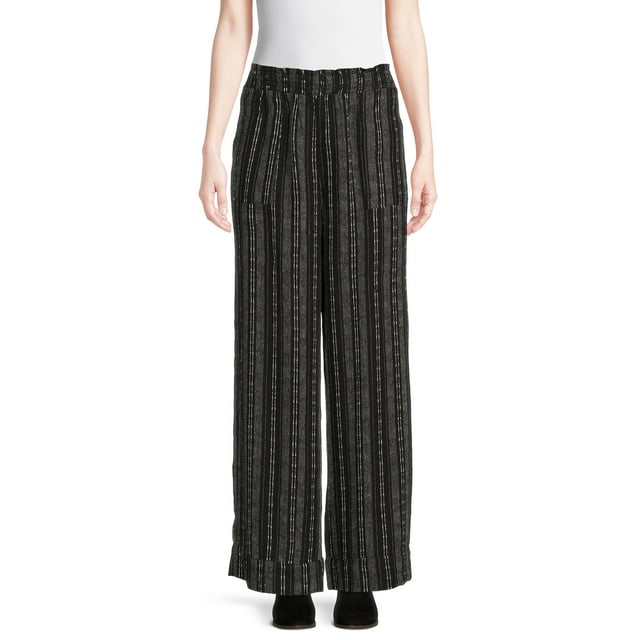Women's Smocked Waist Palazzo Pants - Wide Leg Cropped Casual Pants For Vacation & Daily Wear