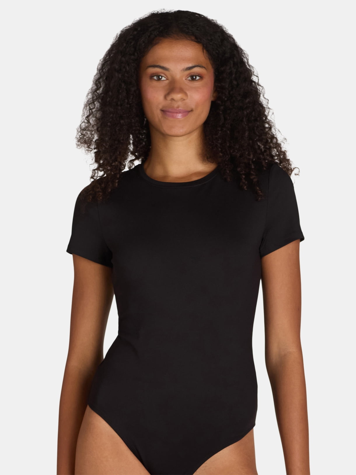 Time and Tru Women's Smoothing Bodysuit with Short Sleeves