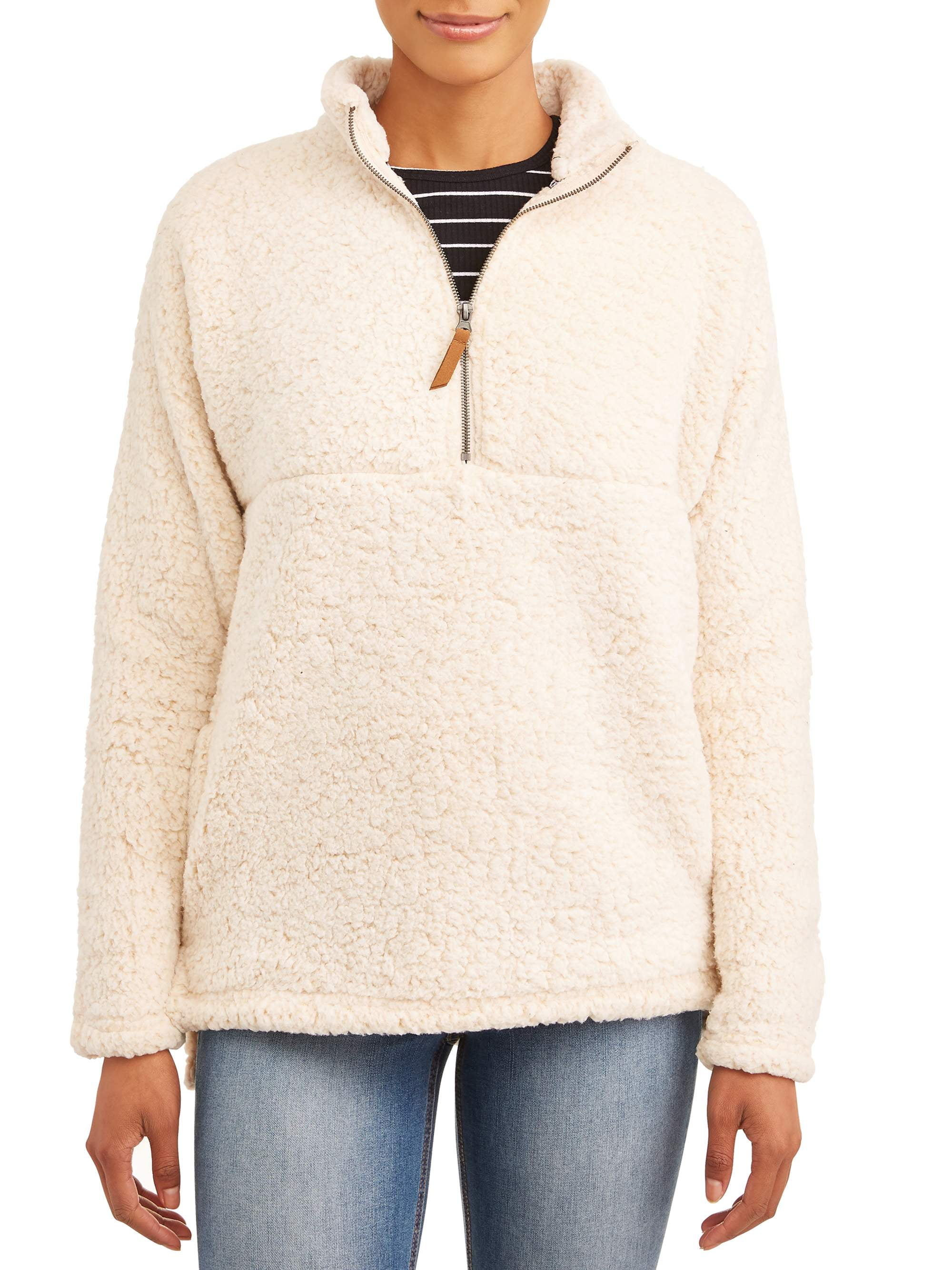 Time & tru women's plus snow tipped quarter zip jacket new arrivals