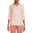 thumbnail image 1 of Time and Tru Women's Soft Button Front Shirt with Long Sleeves, 1 of 5