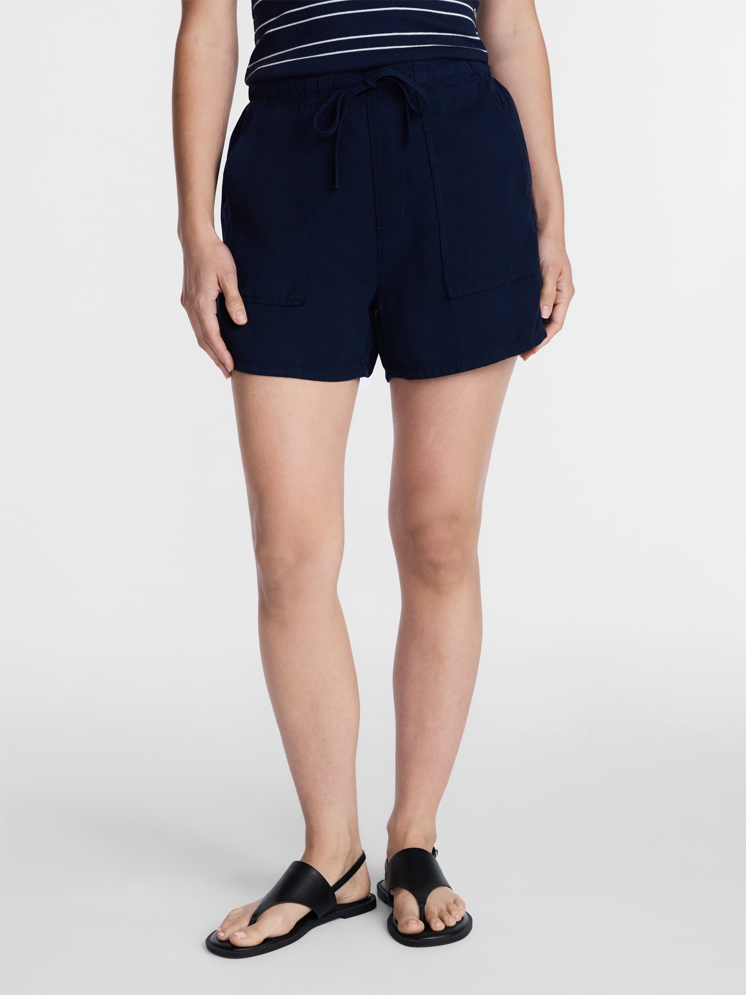 Time and Tru Women’s Soft High Rise Utility Shorts, 4” Inseam, Sizes XS-XXXL