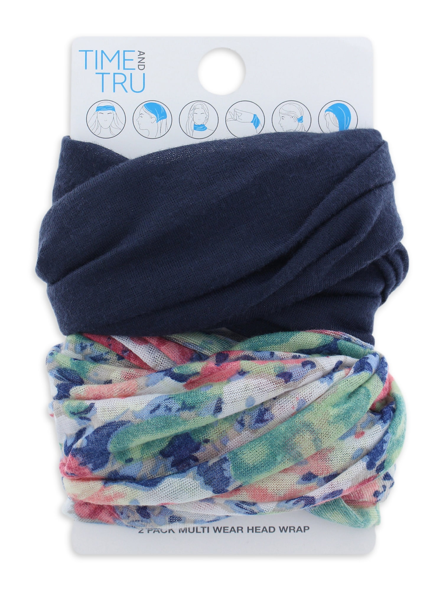 Time and Tru Women’s Solid Head Wrap, 2-Pack