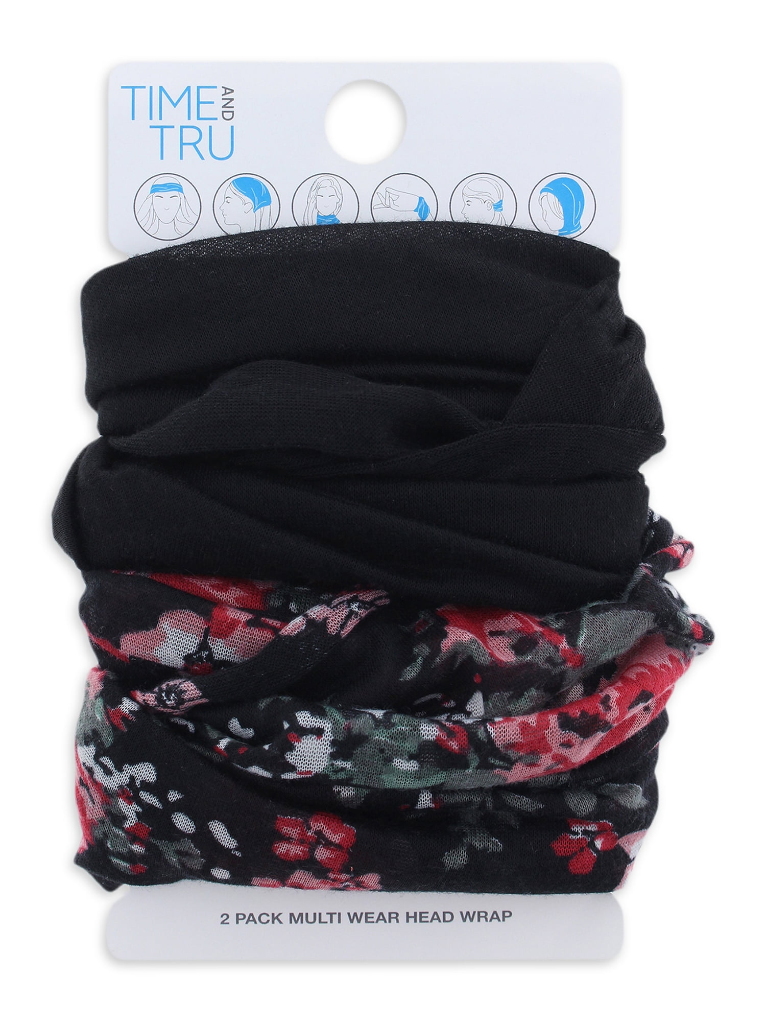 Time and Tru Women’s Solid Head Wrap, 2-Pack