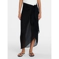 thumbnail image 1 of Time and Tru Women's Solid Pareo, One Size, Black Soot, 1 of 5