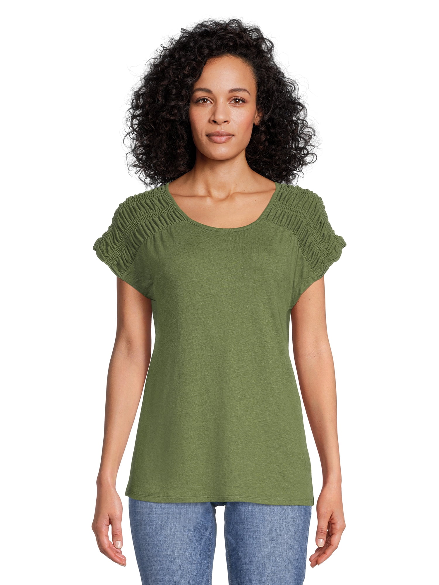 Gather V Neck Top in Sunset