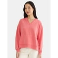 thumbnail image 1 of Time and Tru Women's Split Neck Hoodie, Sizes XS-XXXL, 1 of 5
