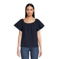 thumbnail image 1 of Time and Tru Women's Square Neck Top, Sizes XS-XXXL (Women's and Women's Plus), 1 of 5