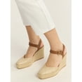 thumbnail image 1 of Time and Tru Women's Square Toe Espadrille Wedge Sandals, 1 of 5
