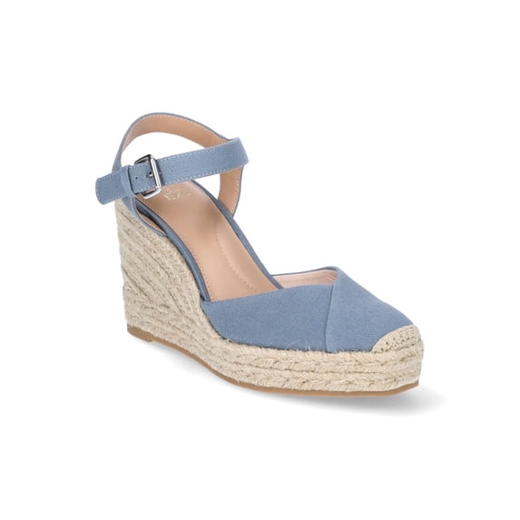 Time and Tru Women's Square Toe Espadrille Wedge Sandals