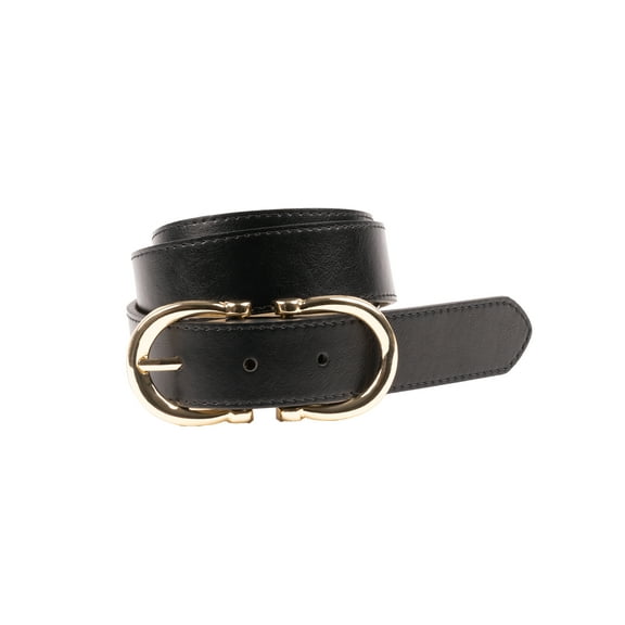 Time and Tru Women's Status Double Buckle Belt, Black