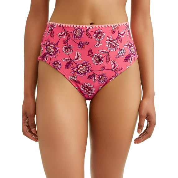 Time and Tru Women's Storybook Romance High Waist Swimsuit Bikini Bottom