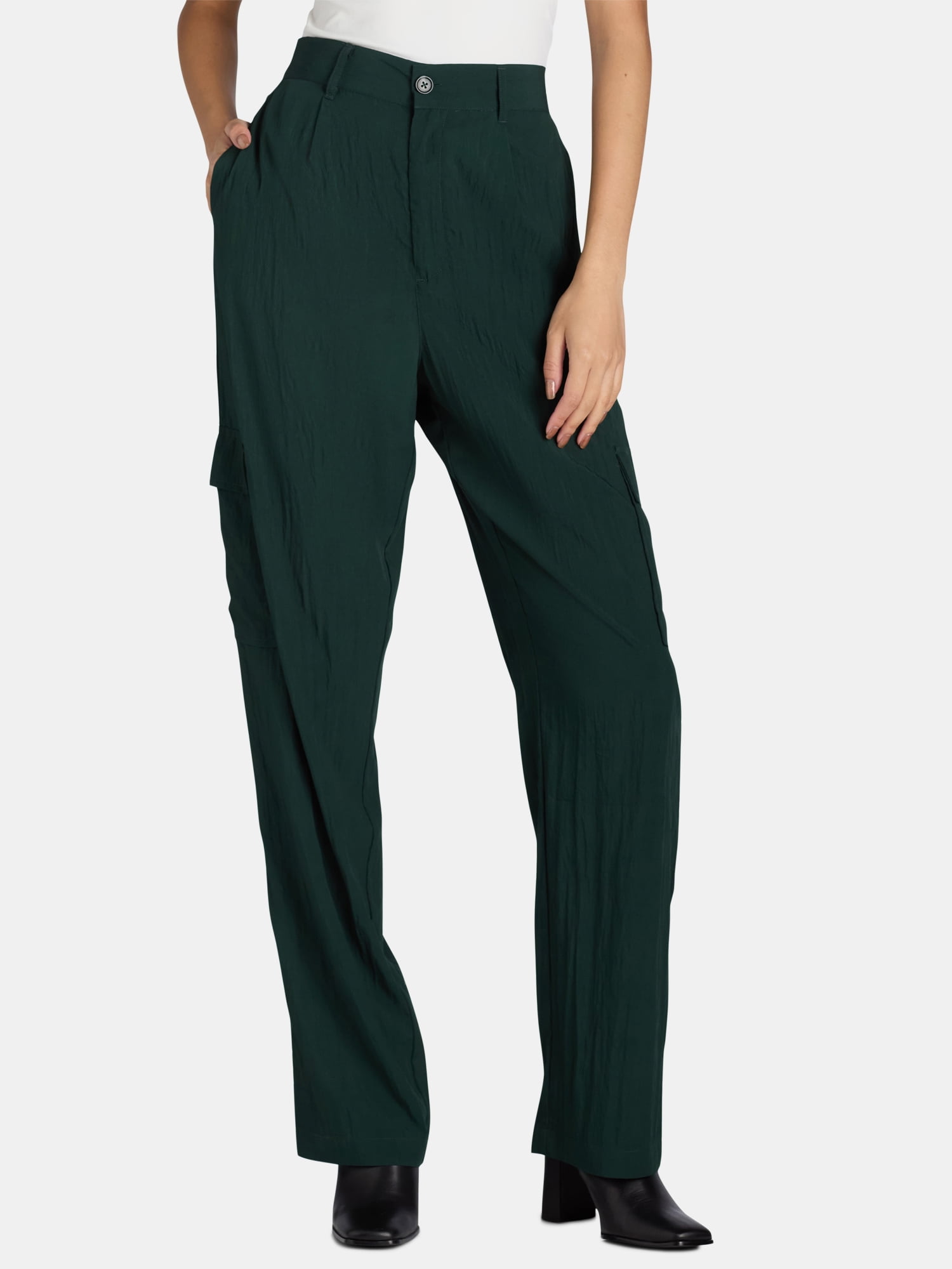 Time and Tru Women's Straight Leg Cargo Pant, Sizes XS-XXXL