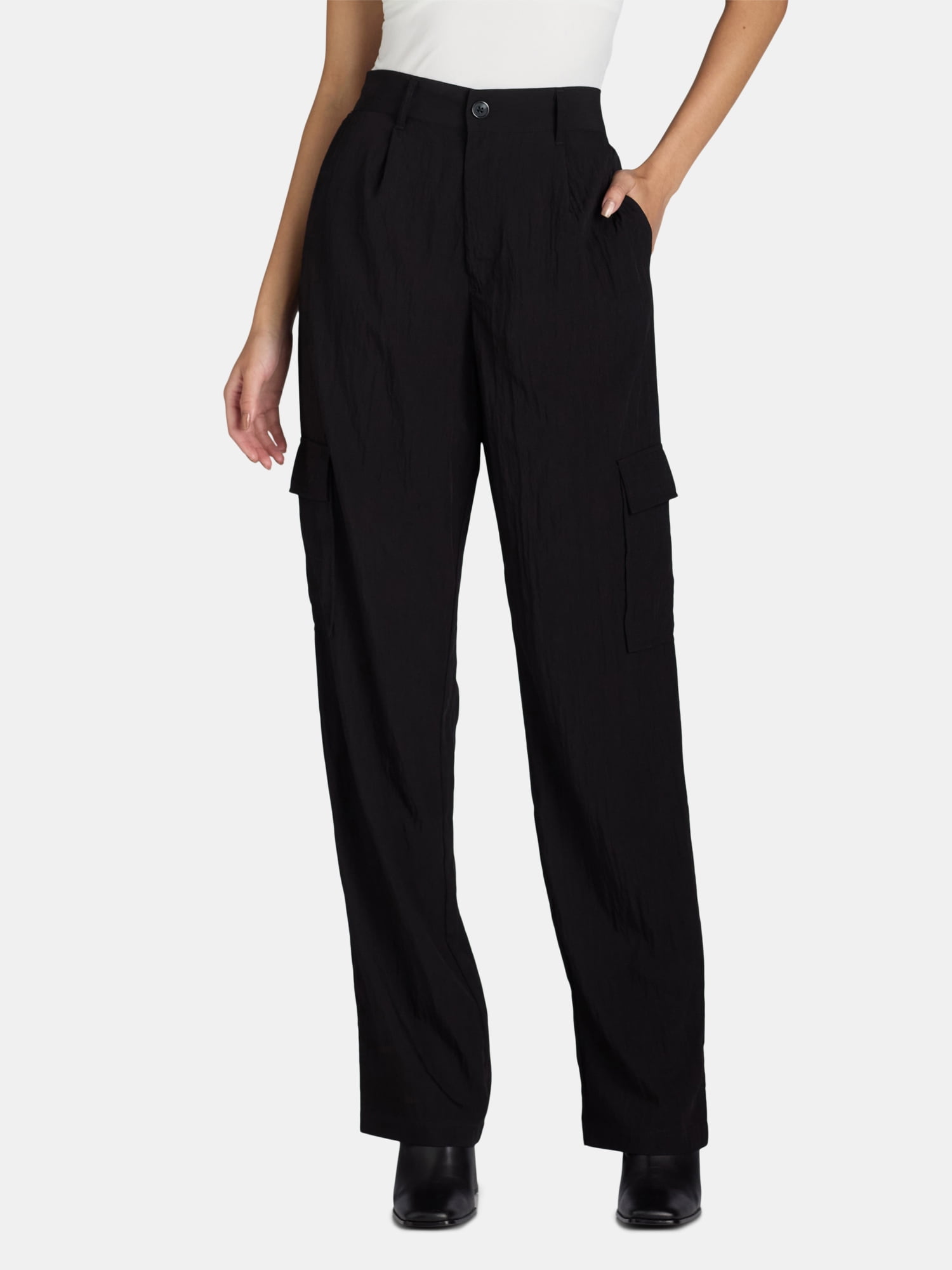 Time and Tru Women's Straight Leg Cargo Pant, Sizes XS-XXXL